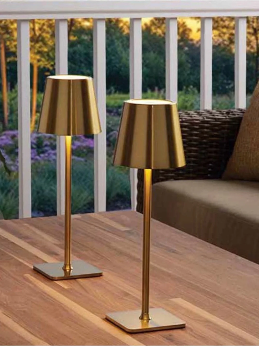 Gold Metal Table Lamps - Set of 2